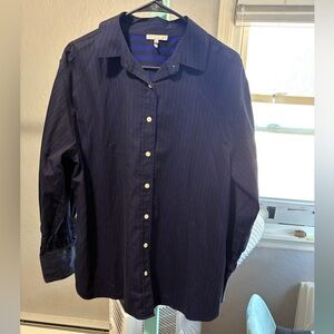 Hinson Wu XL Blue and Black Striped Kylie Top